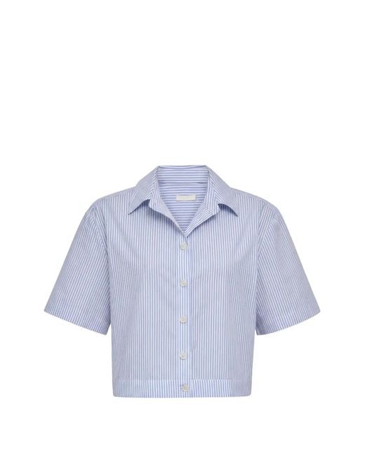 DL1961 Blue Carlee Striped Cropped Shirt