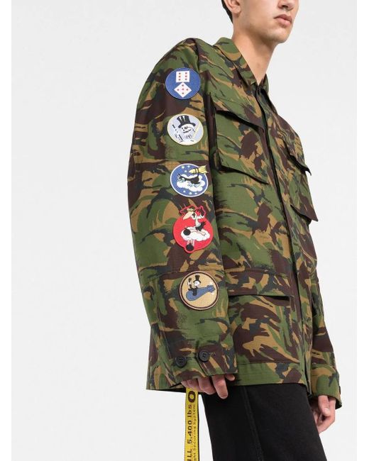 Off-White c/o Virgil Abloh Green Camou Patch Jacket for men