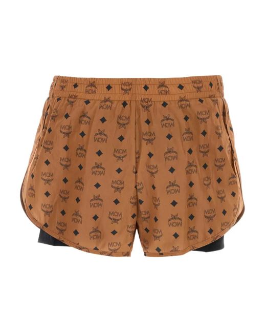 Bermudas con logo estampado MCM de hombre de color Brown