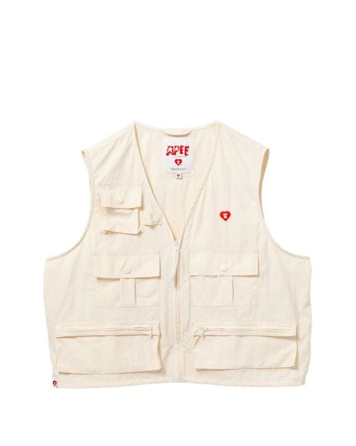 AAPE BY A BATHING AP Natural Logo-Patched Sleeveless Jacket