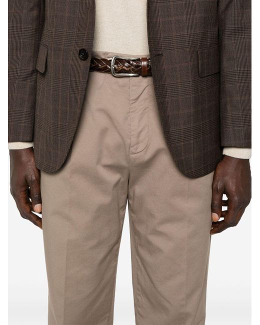 Cotton twill tapered trousers Brunello Cucinelli pour homme en coloris Natural
