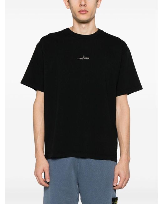 Stone Island Black Back-print T-shirt Clothing for men