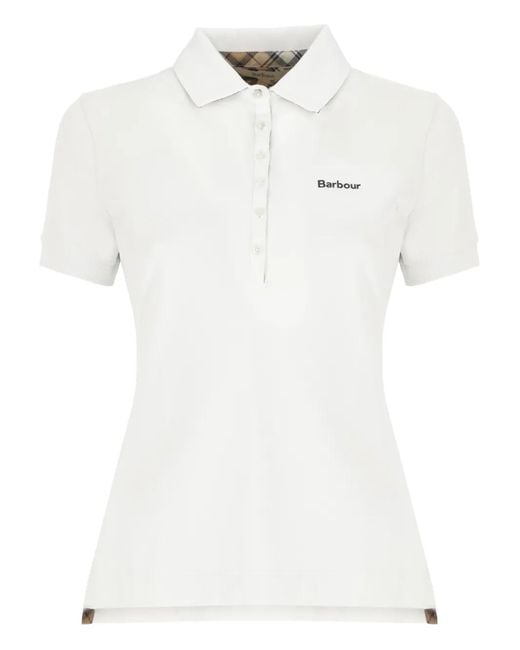Barbour White Button Polo