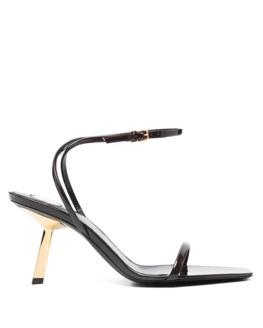 Saint Laurent White 75Mm Soft Silk Sandals For