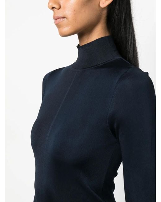Saint Laurent Blue Knit Long Dress