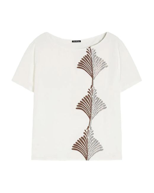 Pennyblack White Embellished-Leaf T-Shirt