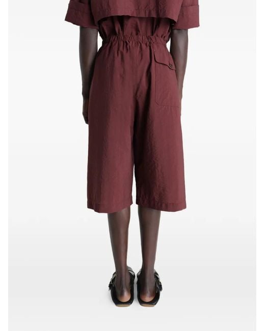 Lemaire Red Drawstring Pocket Shorts for men