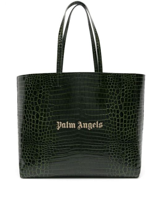 Bolso shopper con aplique del logo Palm Angels de color Black