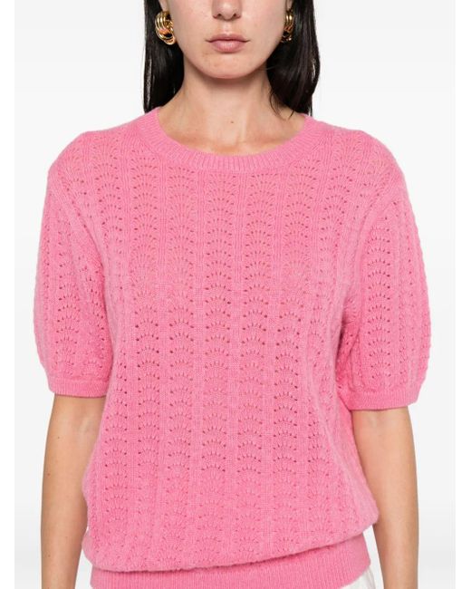 Top A Maniche Corte di Lisa Yang in Pink