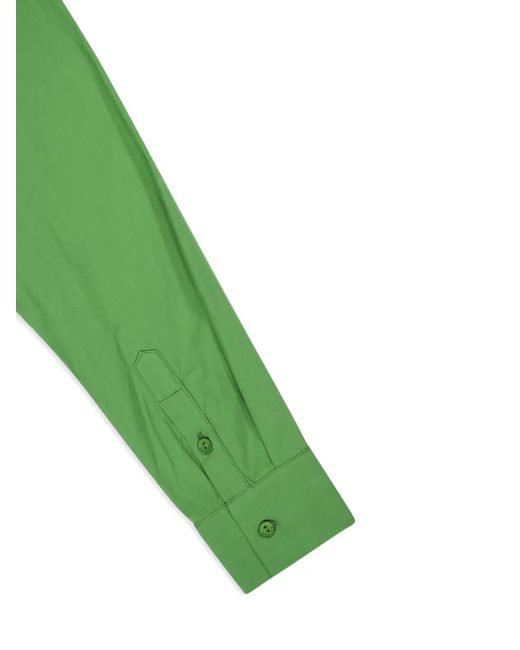 Matteau Green Popover Long-Sleeve Mini Shirt Dress