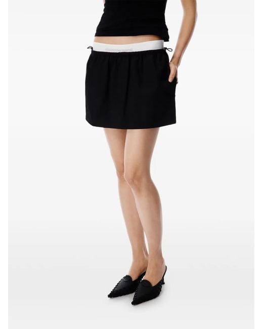Minijupe À Logo Élastique Alexander Wang en coloris Black