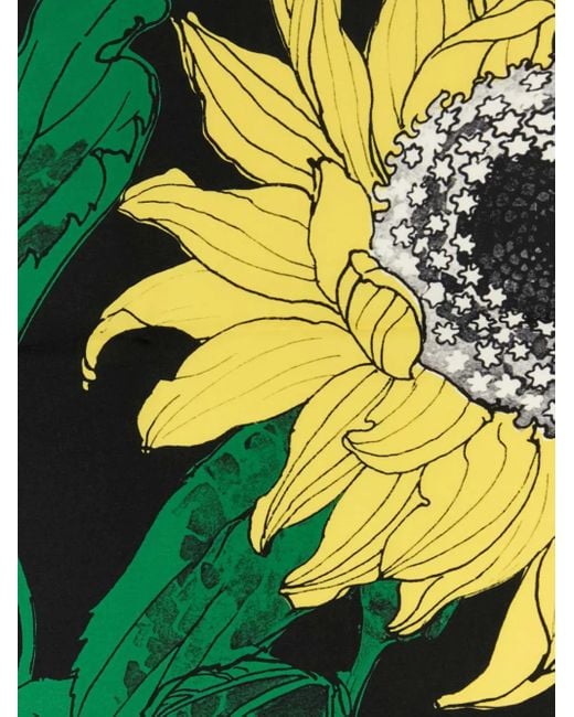 McQueen Green Sunflower Scarf