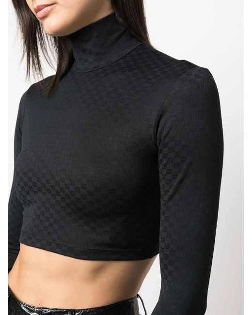 Ambush Black Funnel-Neck Long-Sleeve Top