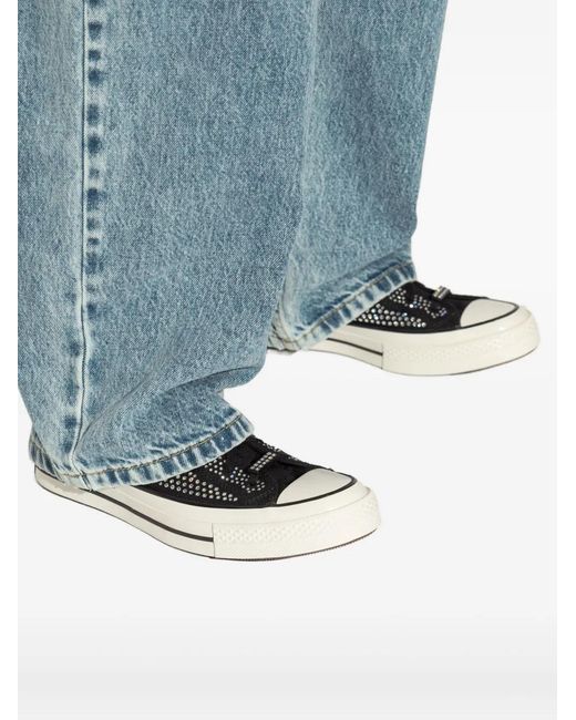 Converse Gray X Swarovski Chuck 70 Crystal-Embellished Sneakers