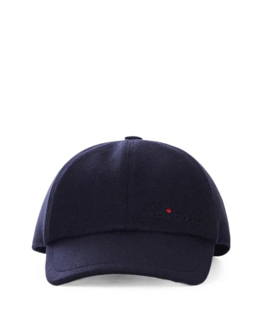 Kiton Blue Logo-Embroidered Cashmere Baseball Cap for men