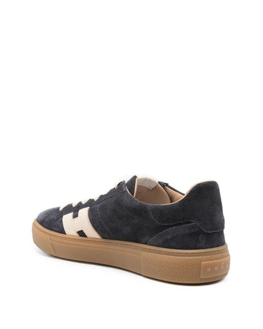 Hogan White Logo-Patch Sneakers for men