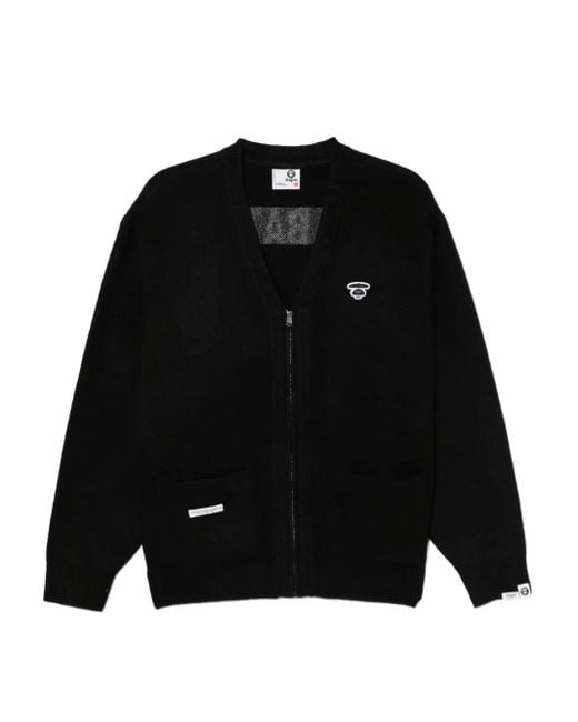 Aape By A Bathing Ape Black Moonface Cardigan for men