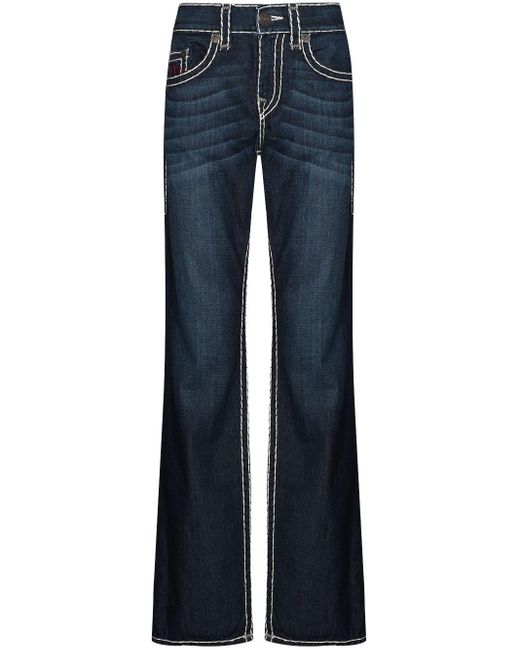 True Religion Jeans Met Contrasterend Stiksel in het Blue voor heren