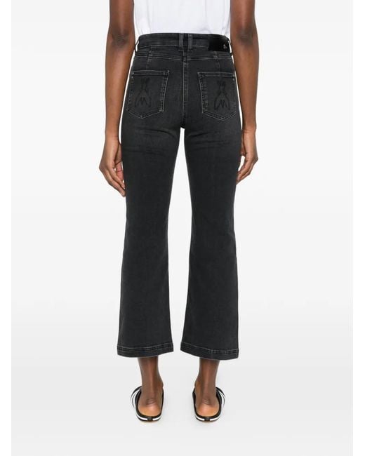 Patrizia Pepe Black Cotton Flared Denim Jeans