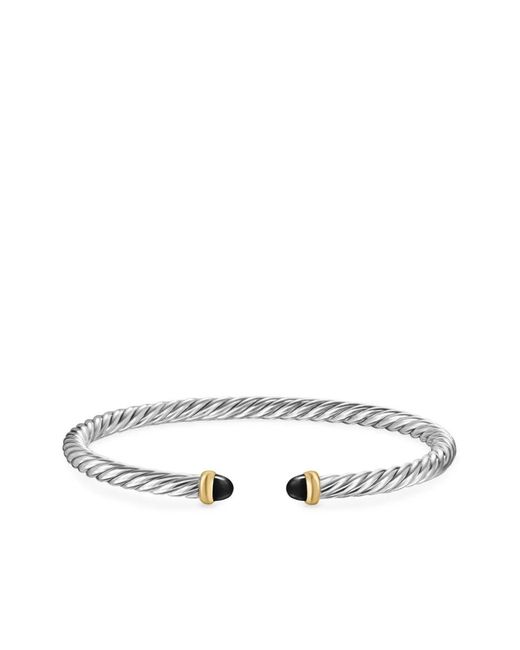 David Yurman White 14Kt And Sterling Cable Flex Bracelet (4Mm)