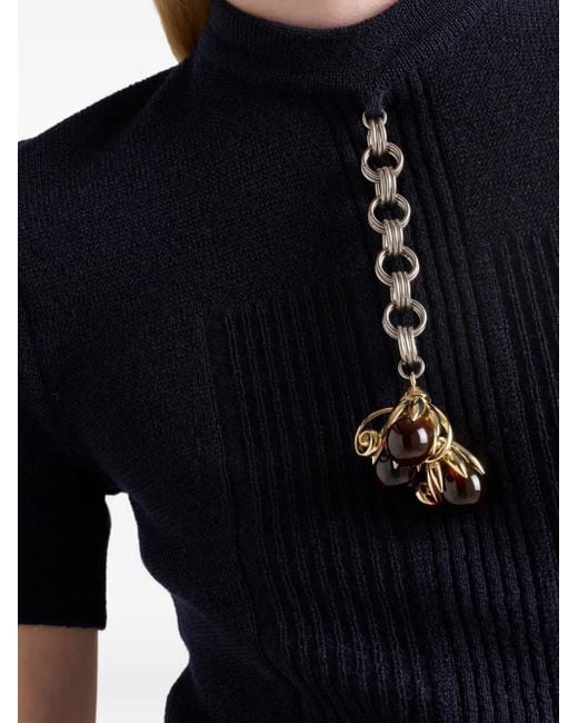 Prada ペンダントトリム セーター Blue