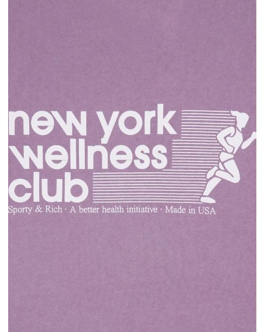 Sporty & Rich Purple Usa Wellness Club Crew-Neck Sweatshirt