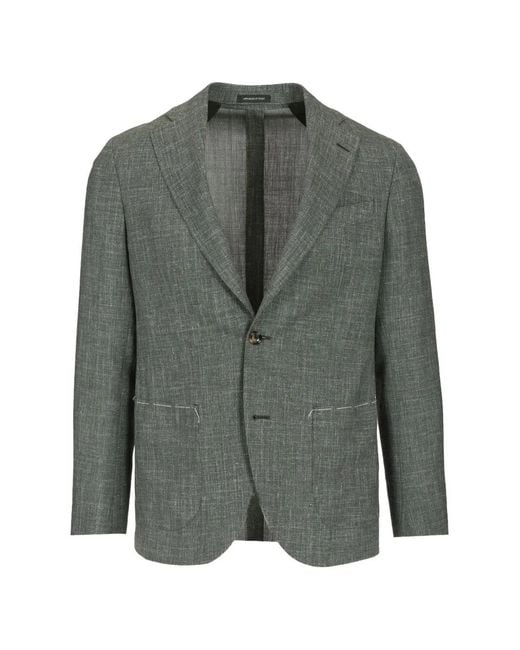 Al Duca D'aosta Green Melange Unlined Jacket for men