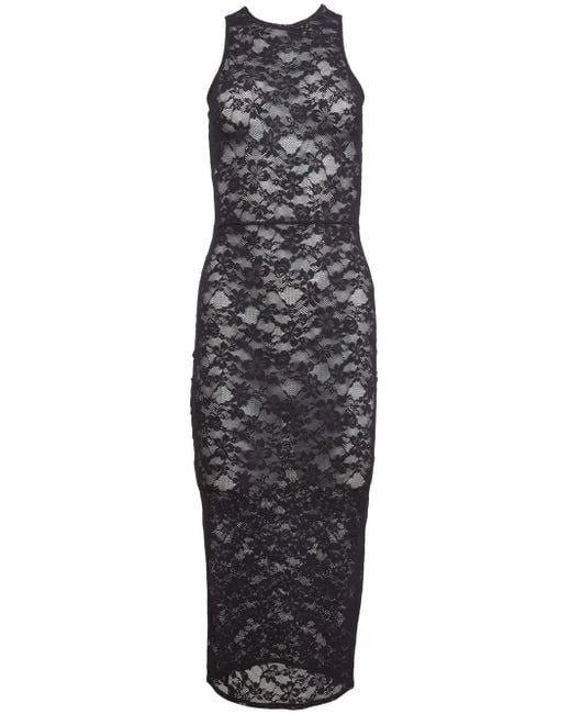 Fleur du Mal Blue Le Stretch Lace Racer Tank Dress