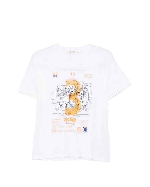 6397 White Print-Detail T-Shirt