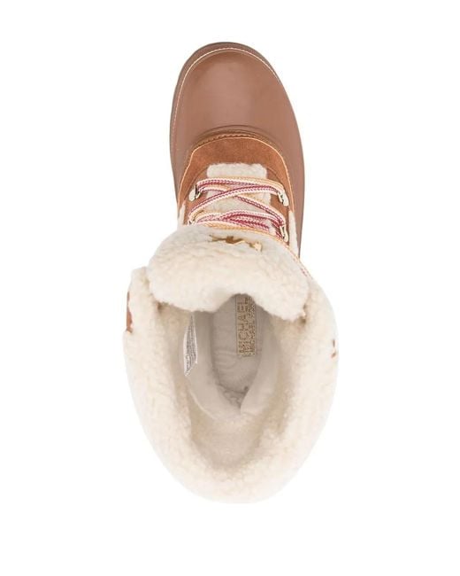 MICHAEL Michael Kors Brown Ozzie Faux-Shearling Trim Boots