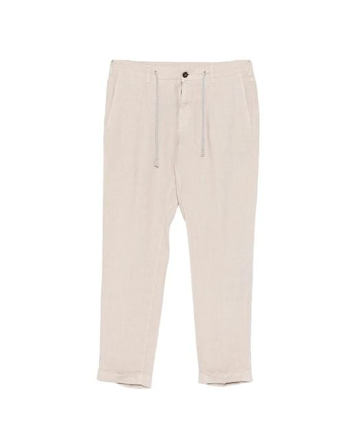 Eleventy White Drawstring-Fastening Trousers for men