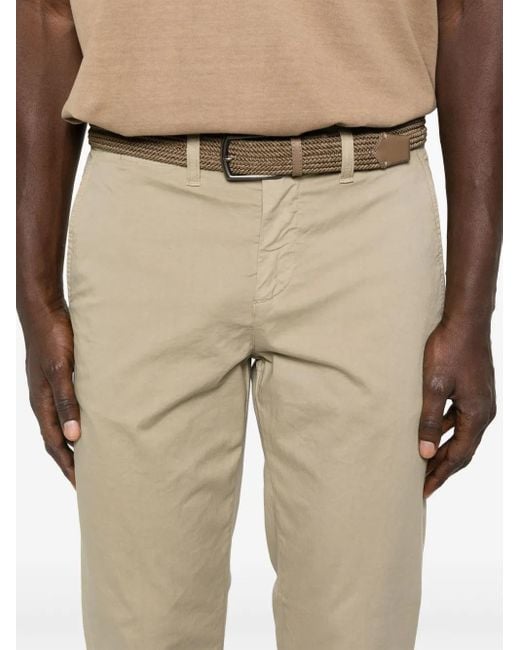 Fay Natural Slim-Cut Gabardine Trousers for men