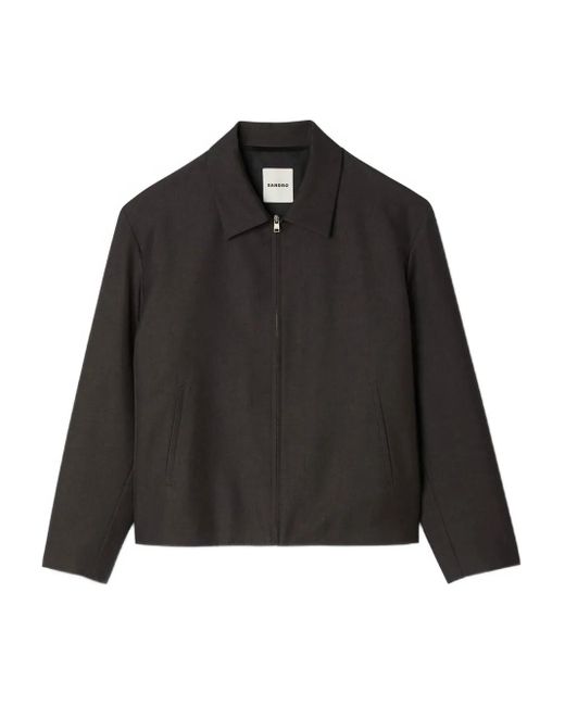 Sandro Black Zip-Up Jacket for men