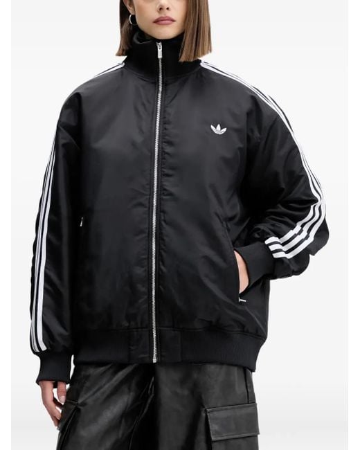 Adidas Black 3-Stripes Zip Bomber Jacket