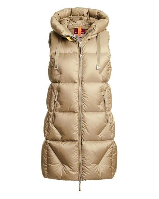 Gilet Trapuntato Zuly Con Cappuccio di Parajumpers in Natural