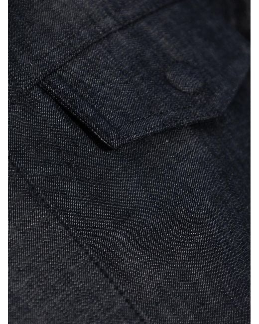 Fendi Blue Buttoned Elastic-Waist Jacket