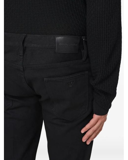 Emporio Armani Black Patch-Pockets Jeans for men