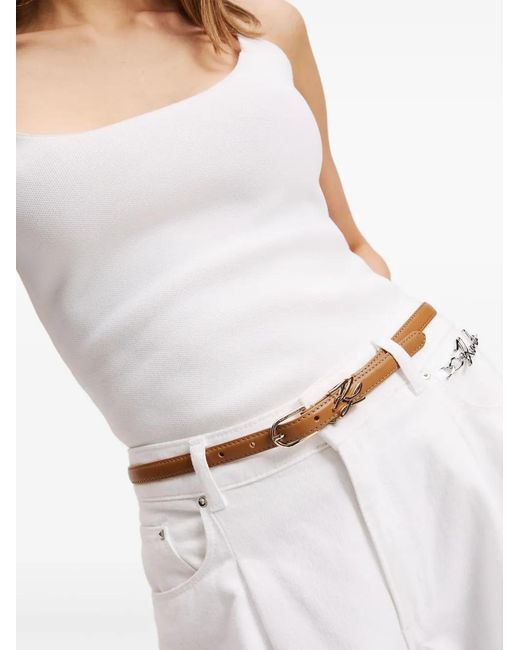 Karl Lagerfeld Brown K/Autograph Buckle Leather Belt