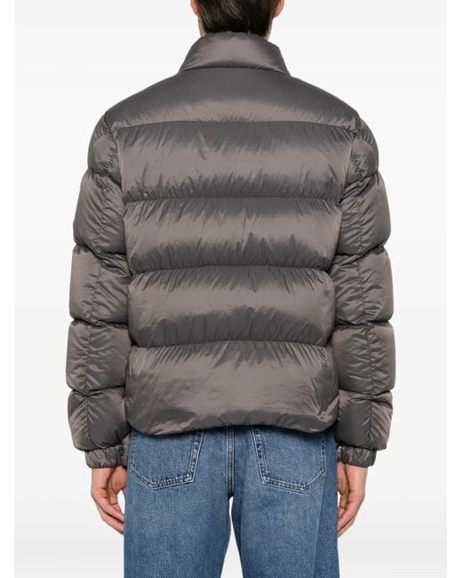 Moncler Blue Logo-Patch Padded Jacket for men