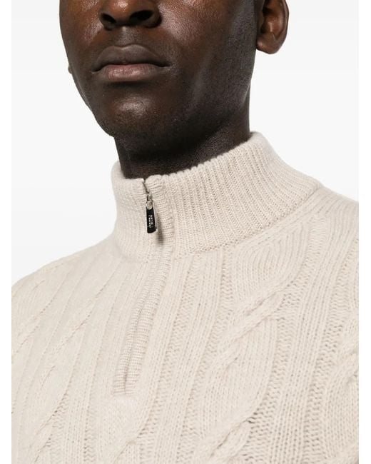 Fedeli Grob Gestrickter Pullover in White für Herren