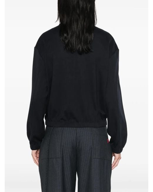 Max Mara Black Zip-Up Jersey Jacket