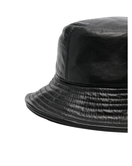 DROMe Black Leather Bucket Hat