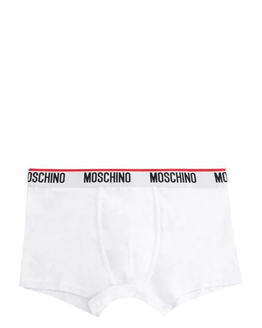 Moschino White Logo-Strap Boxers (Set Of Two) for men