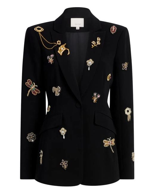Cinq À Sept Black Cheyenne Brooches Blazer