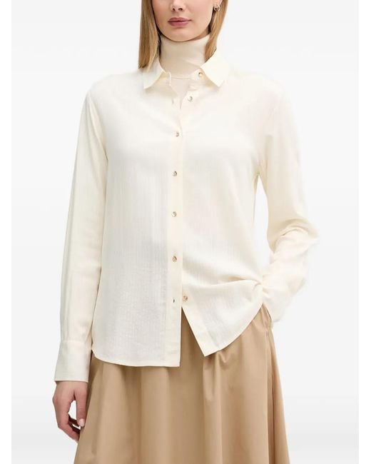 Benetton White Chemise À Rayures