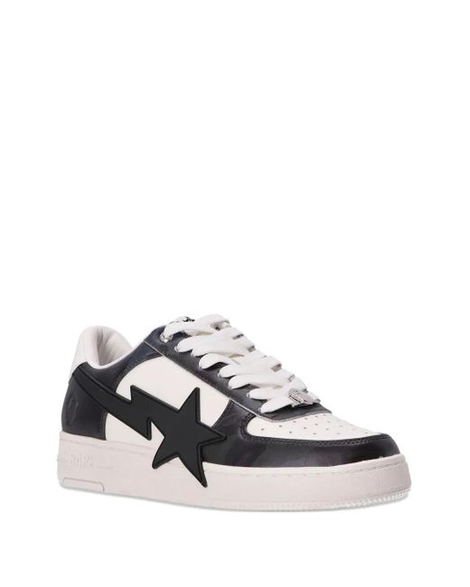A Bathing Ape Black Sta Logo-Patch Sneakers for men