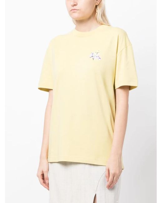 Off-White c/o Virgil Abloh Natural Floral Logo-Print Short-Sleeve T-Shirt