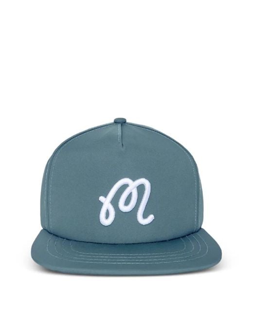 Malbon Golf Blue Embroidered Snapback Cap for men