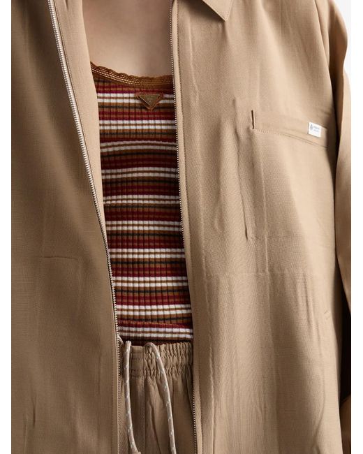 Prada Brown Striped Cotton Top