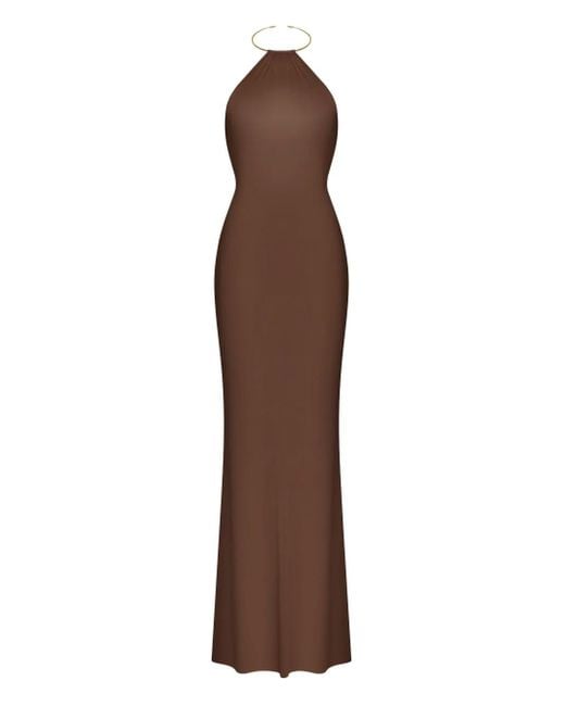 Korobeynikov ホルターネック マキシドレス Brown